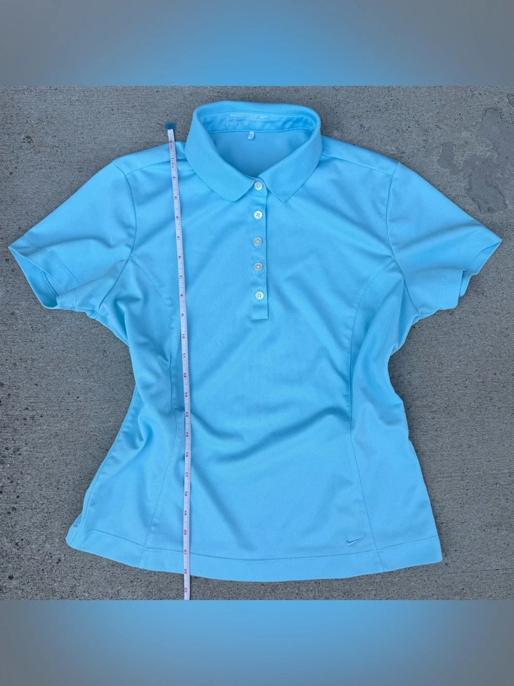Nike Golf Dri-Fit Short Sleeve Polo Shirt Sky Blue Women's Size Medium